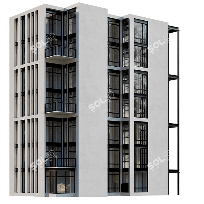 Modern Residential Building Design 3D model image 3