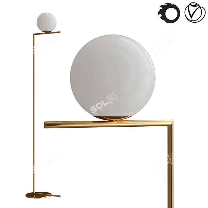 Contemporary IC Floor Lamp 3D model image 1