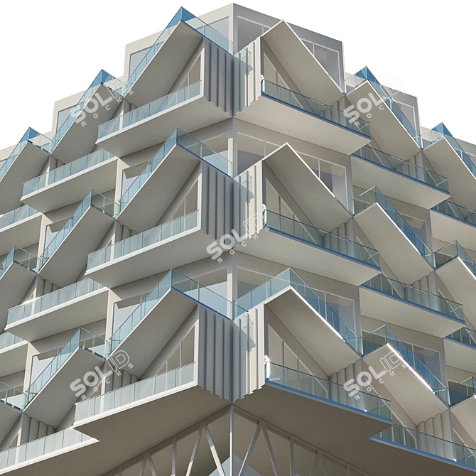 Modern Residential Building Design 3D model image 3