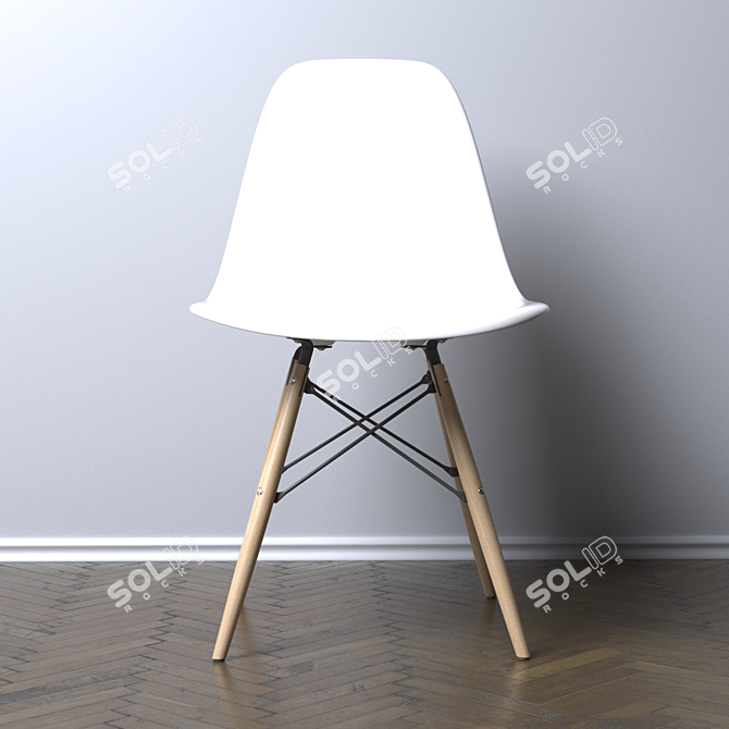 Eames DSW Modern Chair 3D model image 2