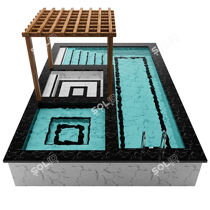 Ultimate Oasis: Pool, Gazebo, Jacuzzi 3D model image 3