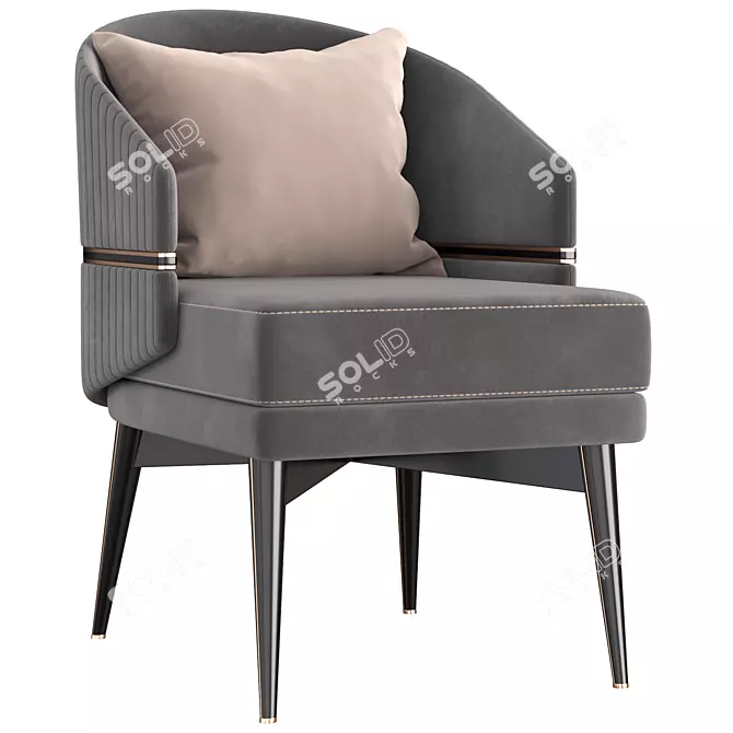 Billy Contemporary Armchair 3D model image 2