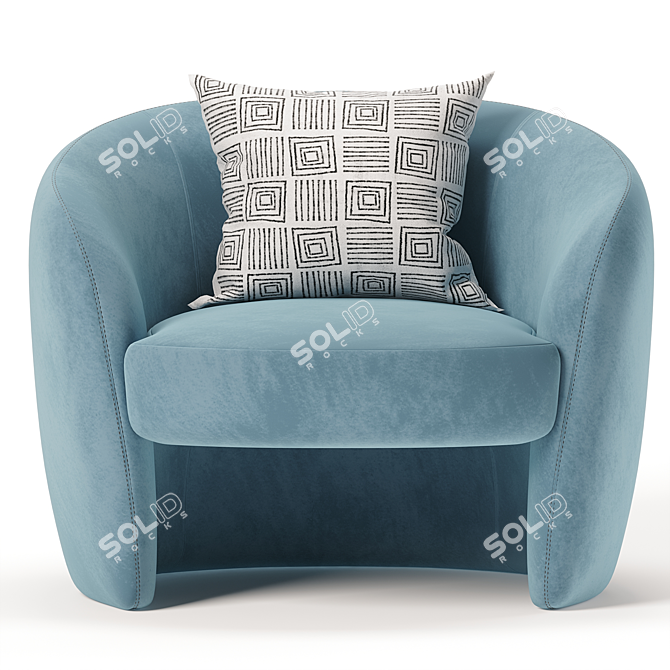 Sophisticated Posie Barrel Chair 3D model image 2