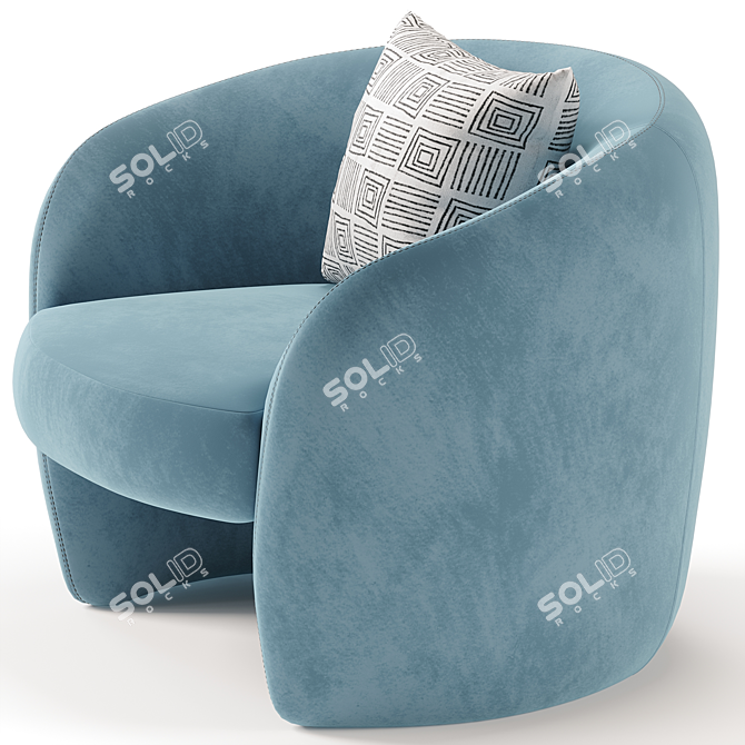 Sophisticated Posie Barrel Chair 3D model image 4