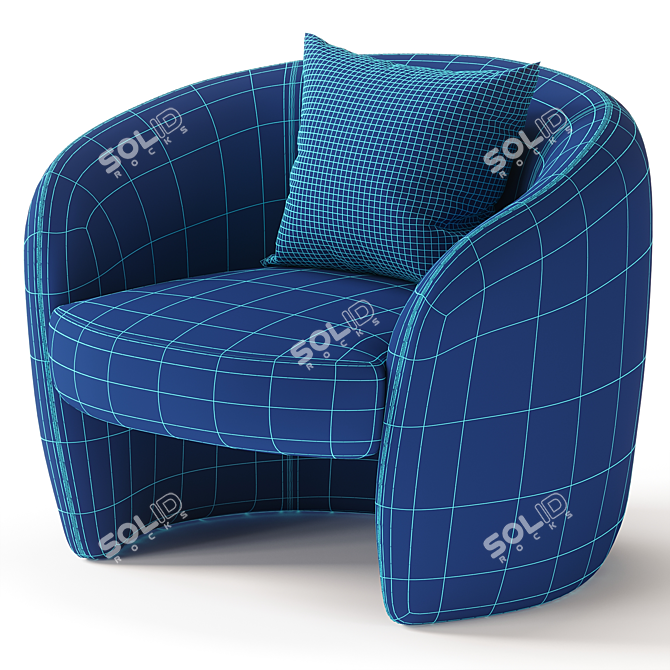 Sophisticated Posie Barrel Chair 3D model image 5