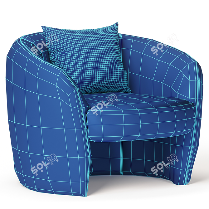 Sophisticated Posie Barrel Chair 3D model image 6