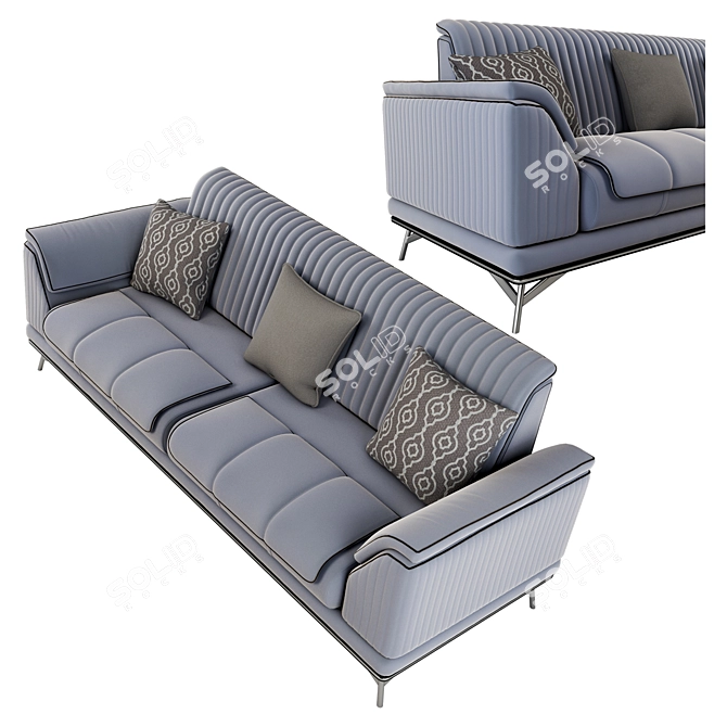Luxurious Magnum Sofa Set | Elegant Design | High-Quality Fabric 3D model image 2