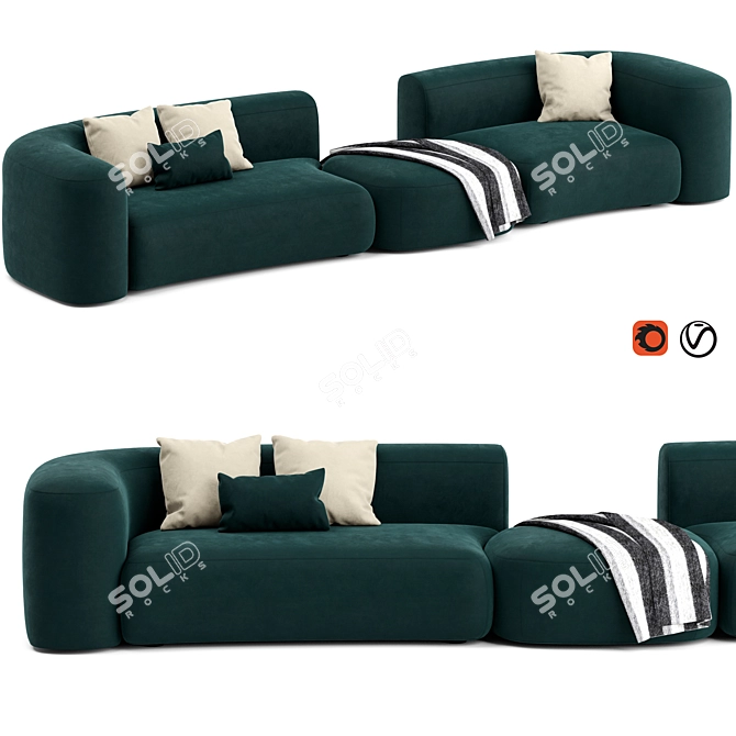Baxter Clara: Stylish & Modular Sofa 3D model image 1