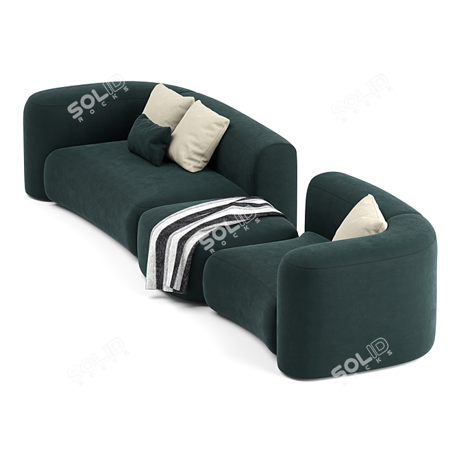 Baxter Clara: Stylish & Modular Sofa 3D model image 4