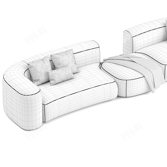Baxter Clara: Stylish & Modular Sofa 3D model image 5