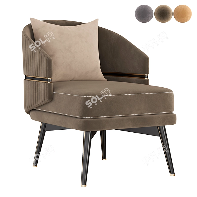 Elegant Billy Armchair: Modern Design and Comfort 3D model image 2