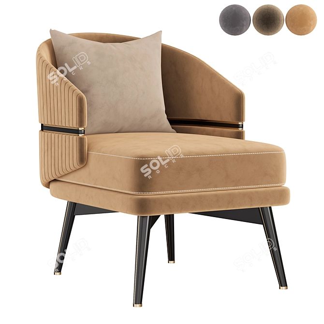 Elegant Billy Armchair: Modern Design and Comfort 3D model image 3