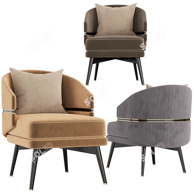 Elegant Billy Armchair: Modern Design and Comfort 3D model image 4