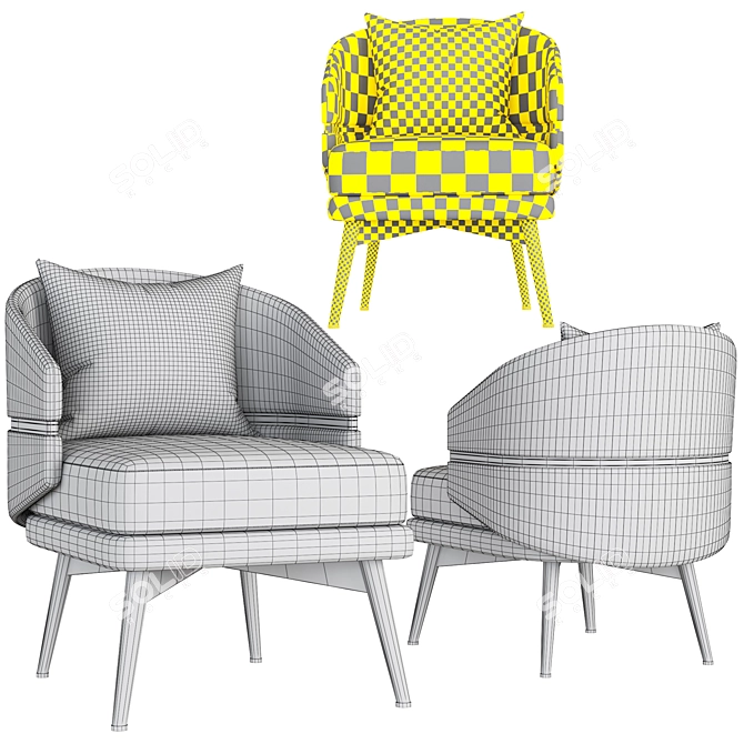 Elegant Billy Armchair: Modern Design and Comfort 3D model image 5