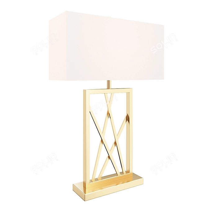 Gold Square Table Lamp: Claudia Modern, Stylish & Elegant 3D model image 1