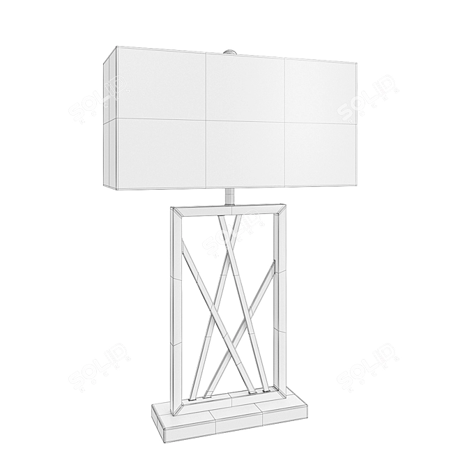 Gold Square Table Lamp: Claudia Modern, Stylish & Elegant 3D model image 2