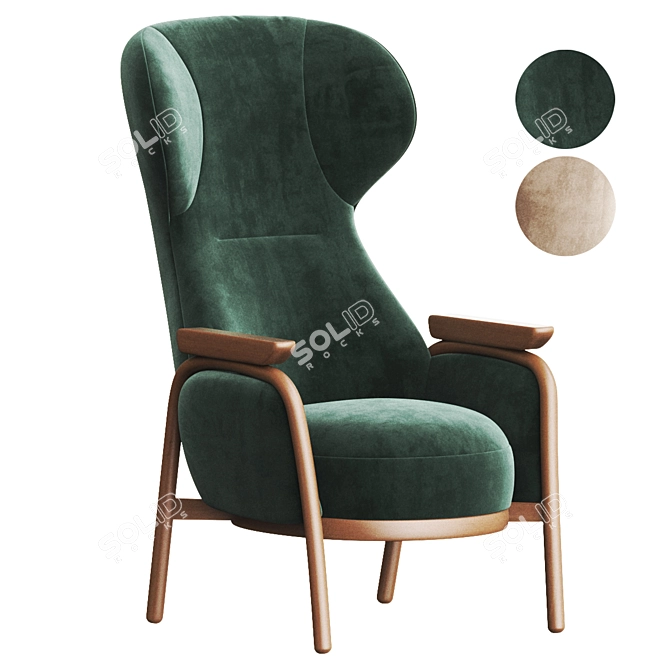 Elevate Your Comfort with VUELTA High-back Armchair 3D model image 1