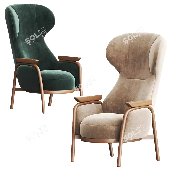 Elevate Your Comfort with VUELTA High-back Armchair 3D model image 4