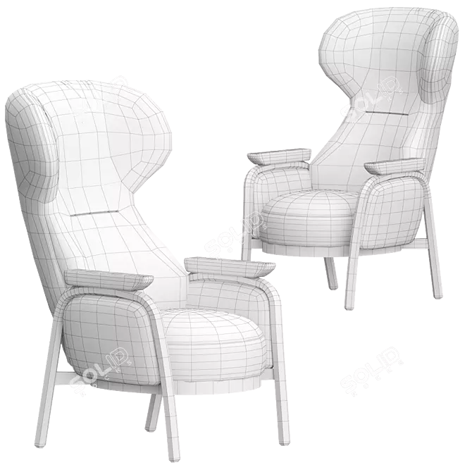 Elevate Your Comfort with VUELTA High-back Armchair 3D model image 5