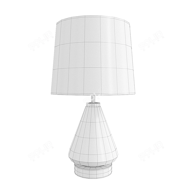 Elegant Glass and Brass Table Lamp 3D model image 2