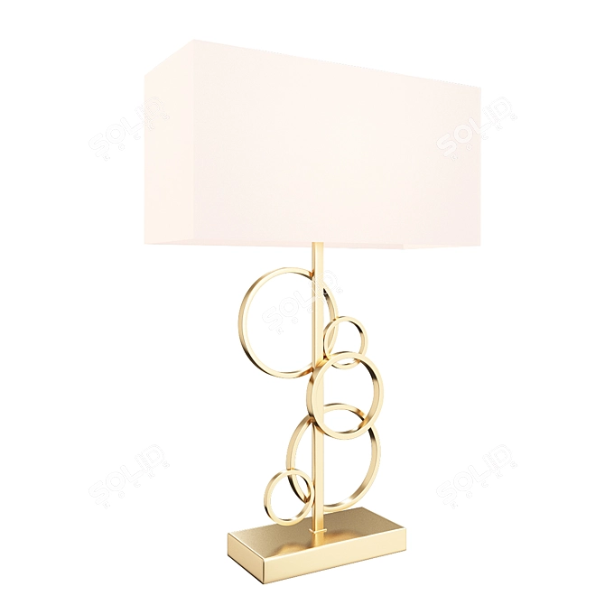 Sleek Gold Rings Table Lamp 3D model image 1