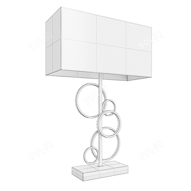 Sleek Gold Rings Table Lamp 3D model image 2
