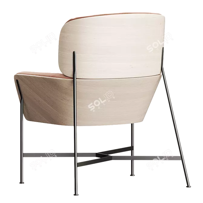 CARISTO Fabric Armchair: Modern Elegance for Your Space 3D model image 3