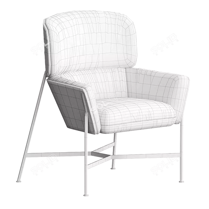 CARISTO Fabric Armchair: Modern Elegance for Your Space 3D model image 5