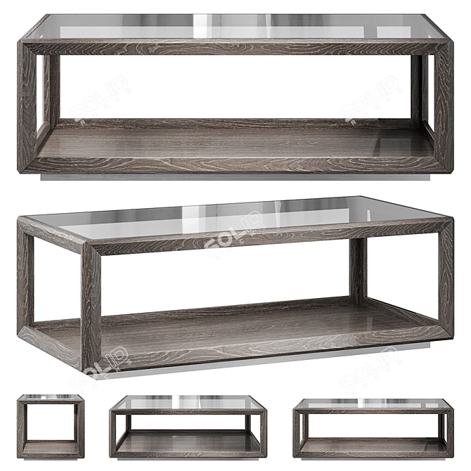 Elite Silver Coffee Tables: Stylish & Functional 3D model image 1