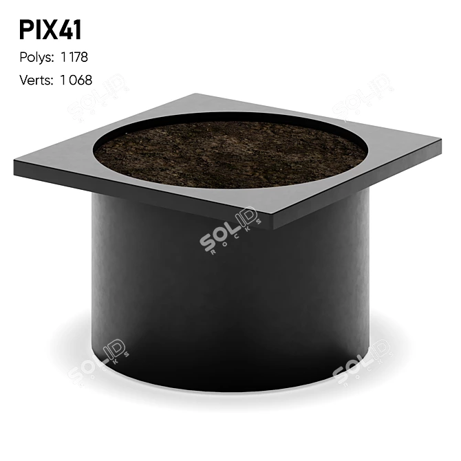 Modern Steel Planter Collection 3D model image 1