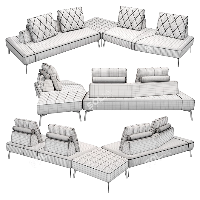 Tanagra OM Pilatto Sofa Set 3D model image 4