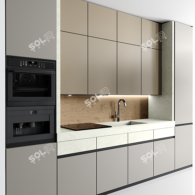 Modern Kitchen 3D Model 3D model image 2