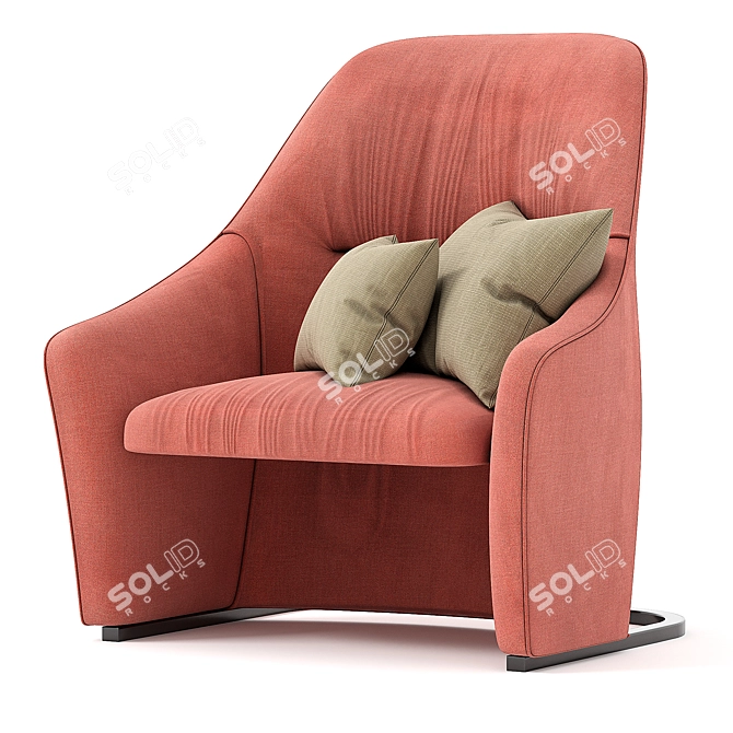 Nagi Upholstered Armchair: Comfort and Style 3D model image 2