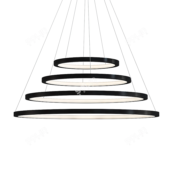 Elegant Ceiling Rings Pendant 3D model image 1