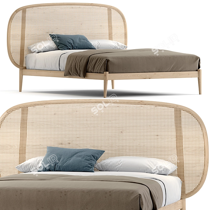 Vienna Straw Double Bed: Miniforms SHIKO WIEN 3D model image 1