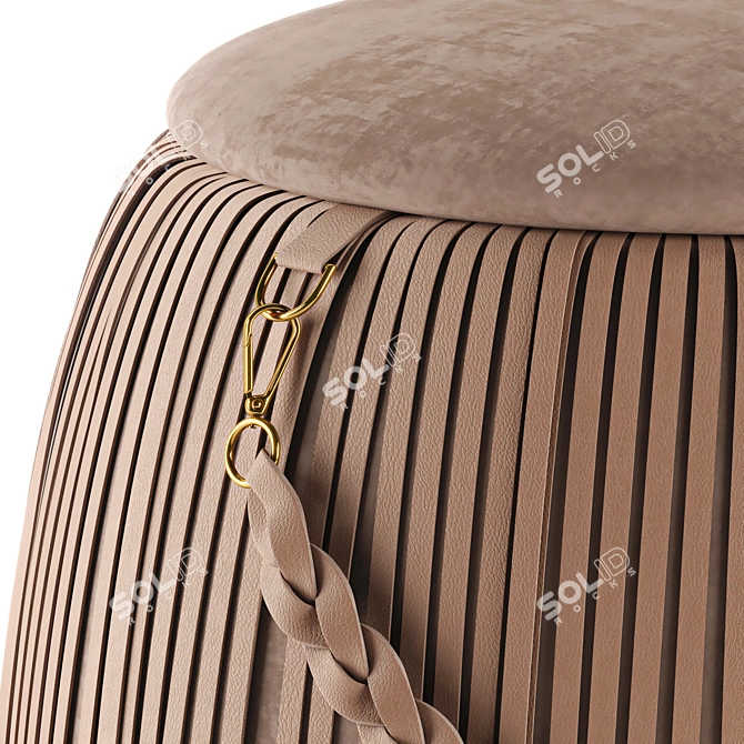 Ribbon Jetclass Pouf: Sleek, Modern Seating 3D model image 2