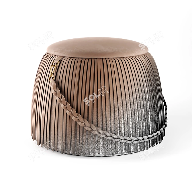 Ribbon Jetclass Pouf: Sleek, Modern Seating 3D model image 4