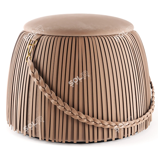 Ribbon Jetclass Pouf: Sleek, Modern Seating 3D model image 5