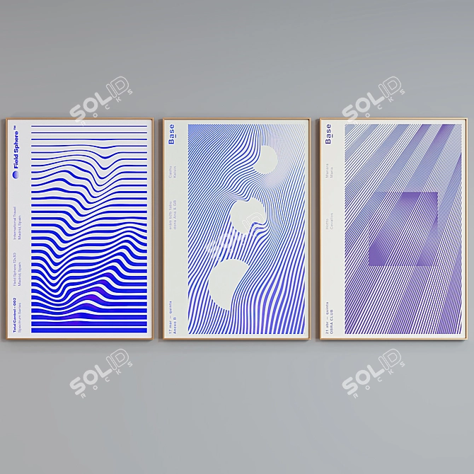 Abstract Frame Set: Contemporary Style 3D model image 2