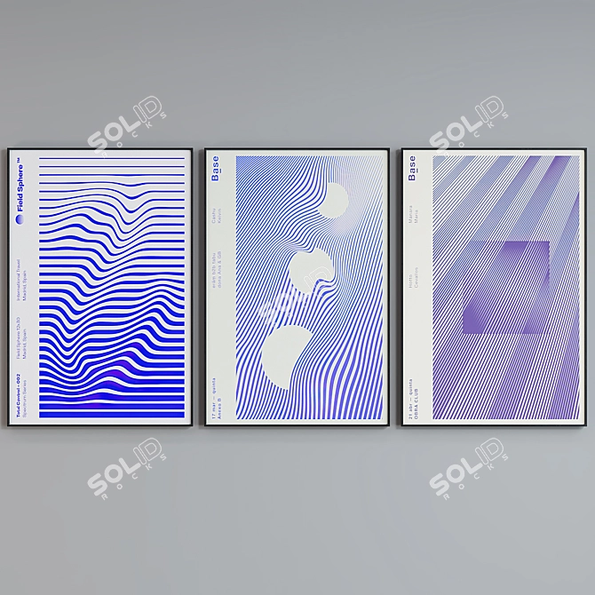 Abstract Frame Set: Contemporary Style 3D model image 5