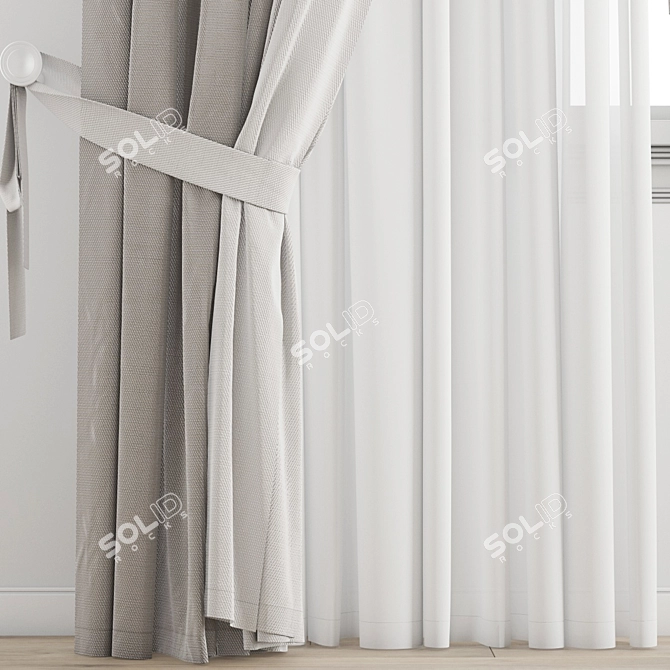 Polygonal Curtain Model: High Quality & Multiple Formats 3D model image 2