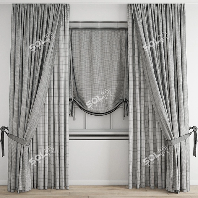 Polygonal Curtain Model: High Quality & Multiple Formats 3D model image 3