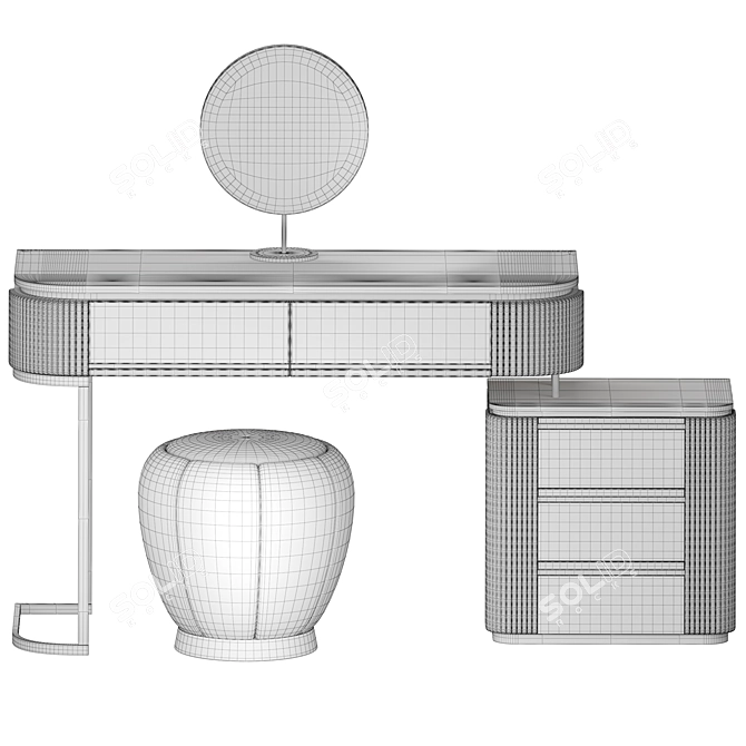 Elegant Glamour Vanity Dresser 3D model image 3