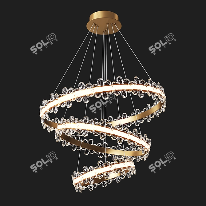 Elegant Nordic Crystal Chandelier 3D model image 1