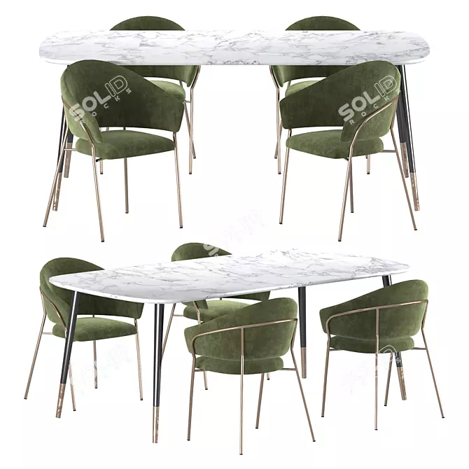 Modern Jazz Dining Set by Silvera 3D model image 1