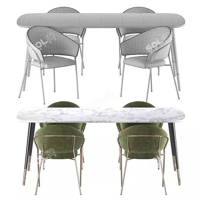 Modern Jazz Dining Set by Silvera 3D model image 2