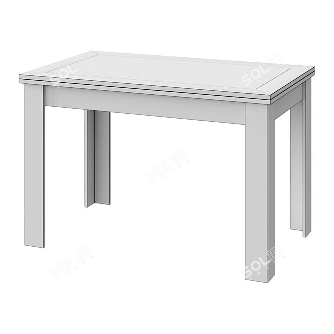 Houston 4-Drawer Extendable Desk 3D model image 2