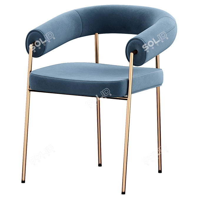 Luxury Velvet Manchester Chair 3D model image 3