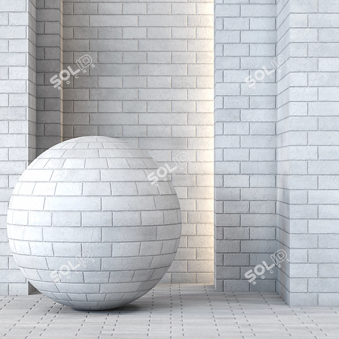 4K White Brick Textures: Diffuse, Glossiness, Roughness, Specular 3D model image 1