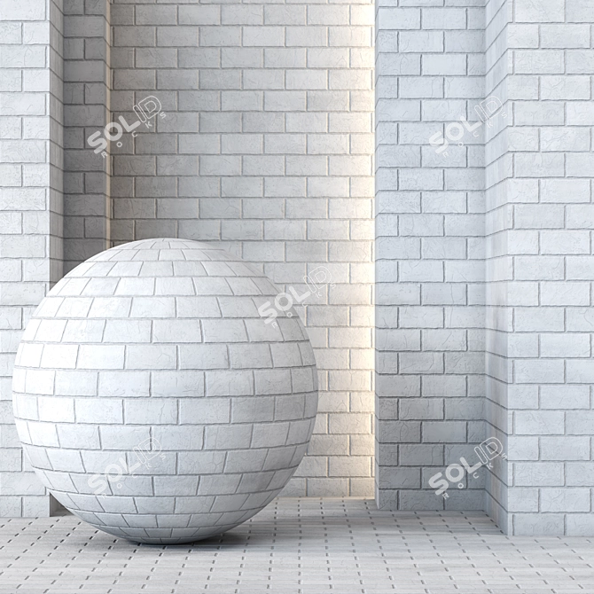 4K White Brick Textures: Diffuse, Glossiness, Roughness, Specular 3D model image 2